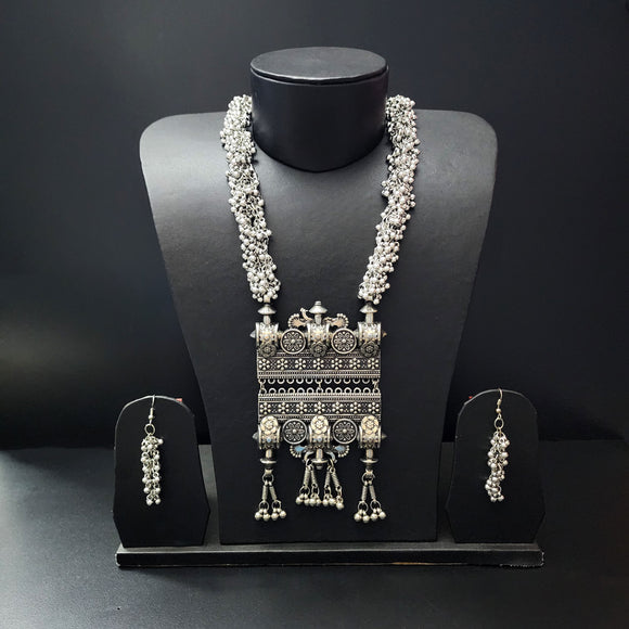 Oxidise Long Necklace Set
