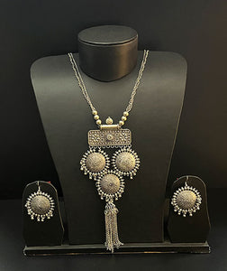 Oxidise Long Necklace Set
