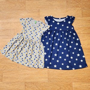 Star Printed Frock Blue
